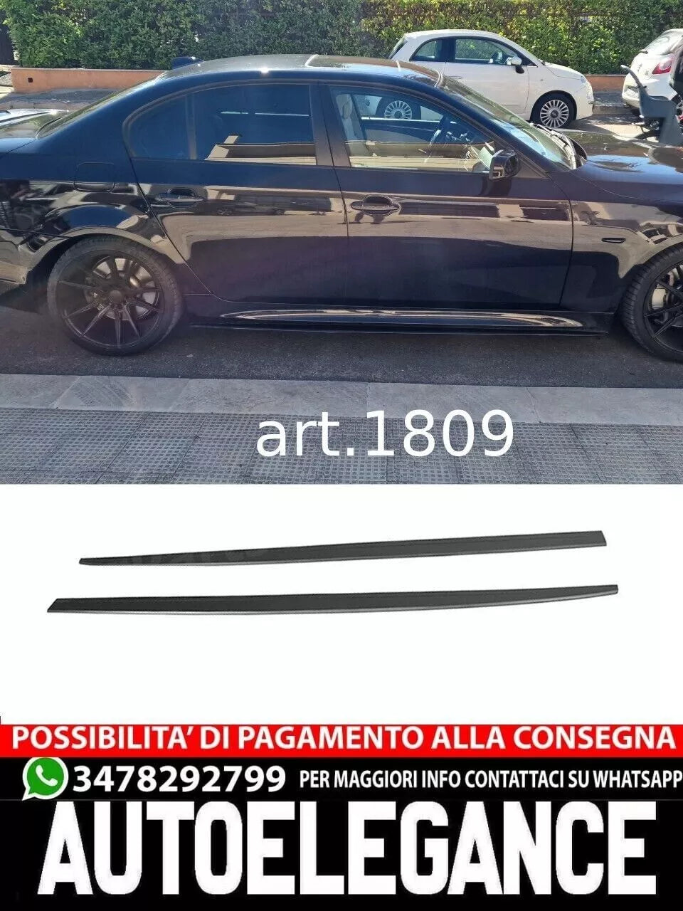 1809 BMW SERIE 5 E60 E61 SPLITTER SOTTO MINIGONNE LATERALI SOTTOPORTA IN ABS