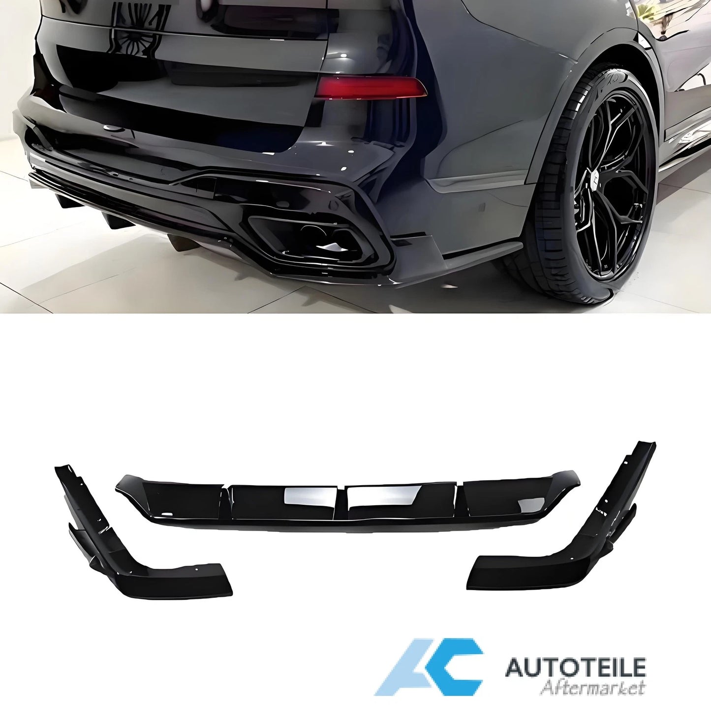 🔥Copertura diffusore posteriore adatto per BMW X7 M nero lucido 🔥