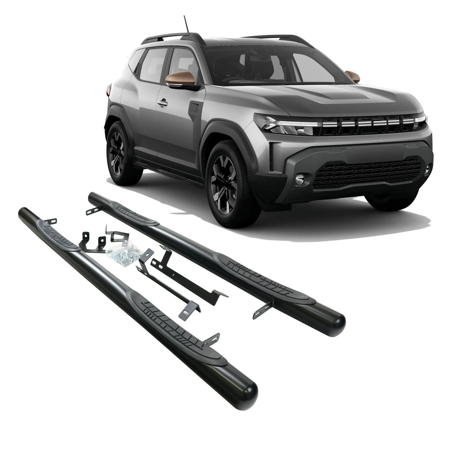 🔥ART.8497 BARRE LATERALI PEDANE INOX ADATTO PER DACIA DUSTER DAL 2024🔥
