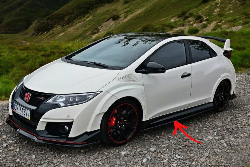 ✨MINIGONNE LATERALI design nero lucido per Honda Civic Mk9 tipo R (Fk2)✨