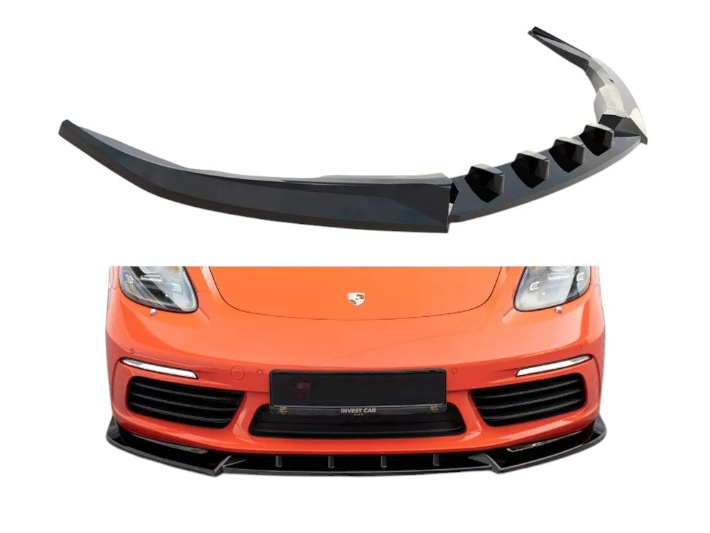 ✨Splitter Anteriore V1 per Porsche 718 Cayman 982c Nero Lucido ABS✨