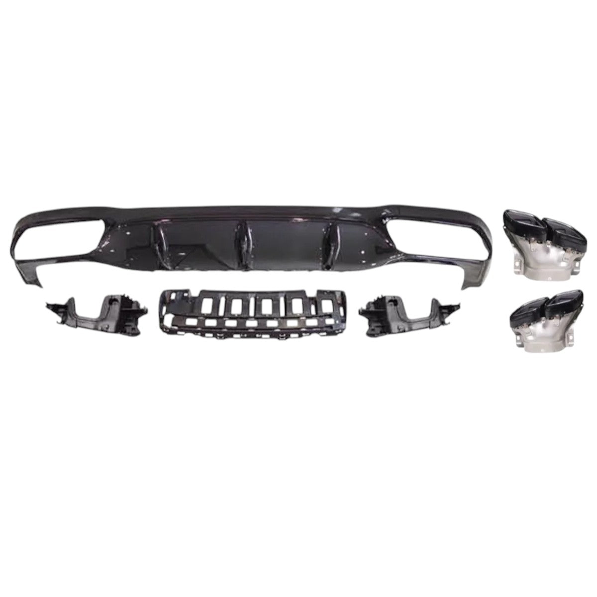 Diffusore + Mascherine scarico (NERO) Adatto Per Mercedes E-KL. W213