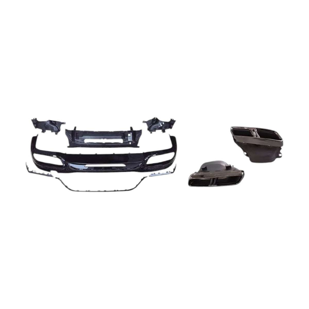 💯Diffusore+ Terminali Di Scarico (NOIR) Adatto Per Mercedes S W222 Lifting💯