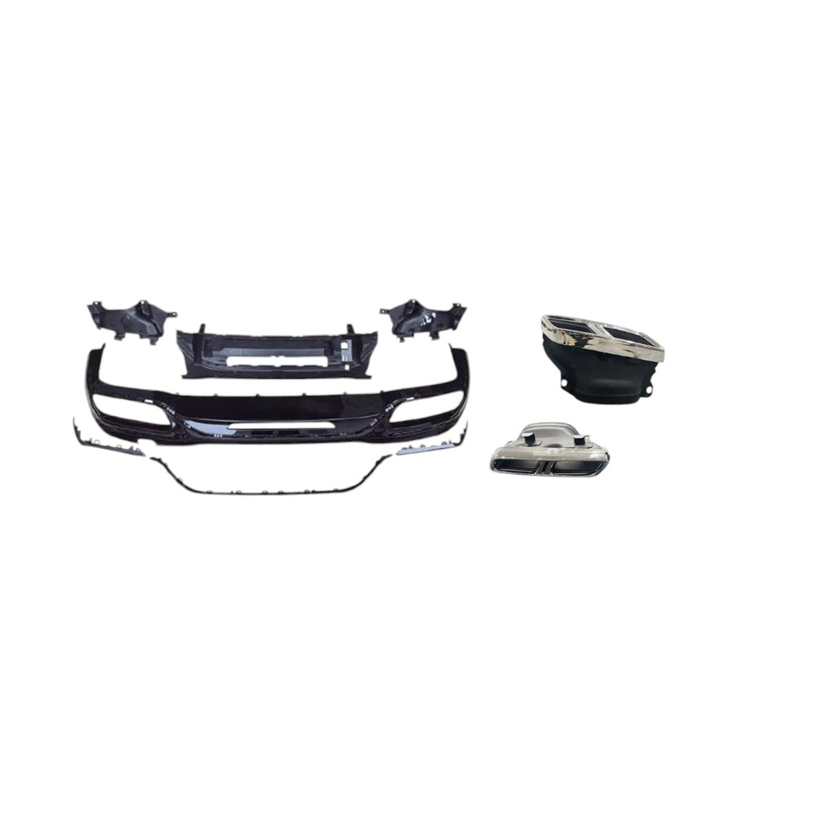 😎Diffuser + Exhaust Tips (CHROME) Suitable For Mercedes S W222 Facelift😎