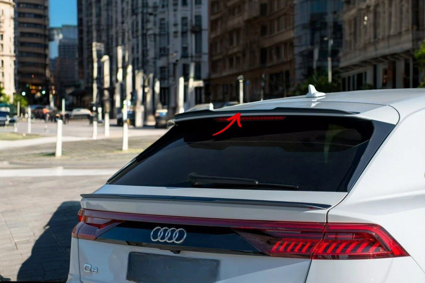 ✨Spoiler ala aggiuntiva Per Audi Q8 S-Line CAP V1 nero lucido ABS✨