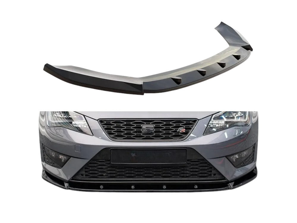 ✨SPLITTER Anteriore V1 Design Nero Lucido ABS per Seat Leon FR/Cupra MK3 12-16✨