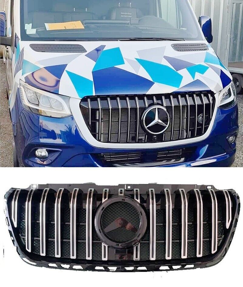 Mercedes Benz W907 2019 + AMG look front grille satin chrome