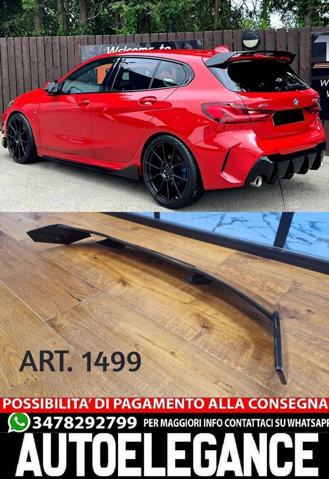 🤩SPOILER SUITABLE FOR BMW 1 SERIES F40 TUNING LOOK GLOSSY BLACK SPORTY DESIGN🤩