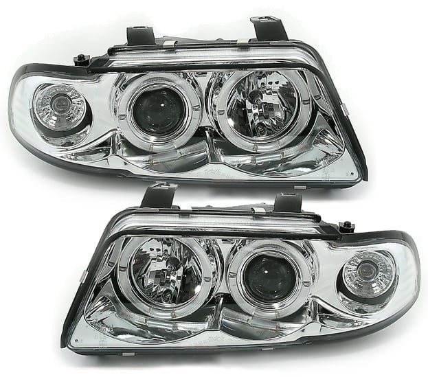 💫ART.6149 FARI ANTERIORI OCCHI D'ANGELO CROMATI per AUDI A4 11.94-12.98💫