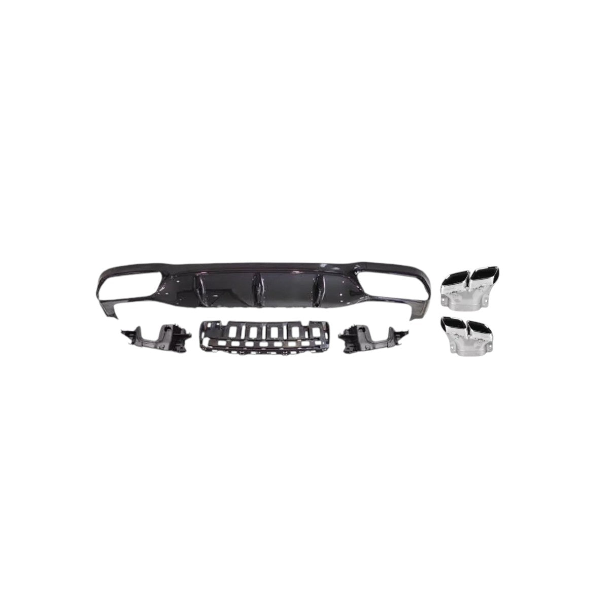Diffusore + Mascherine scarico (CROMATE) Adatto Per Mercedes E-KL. W213