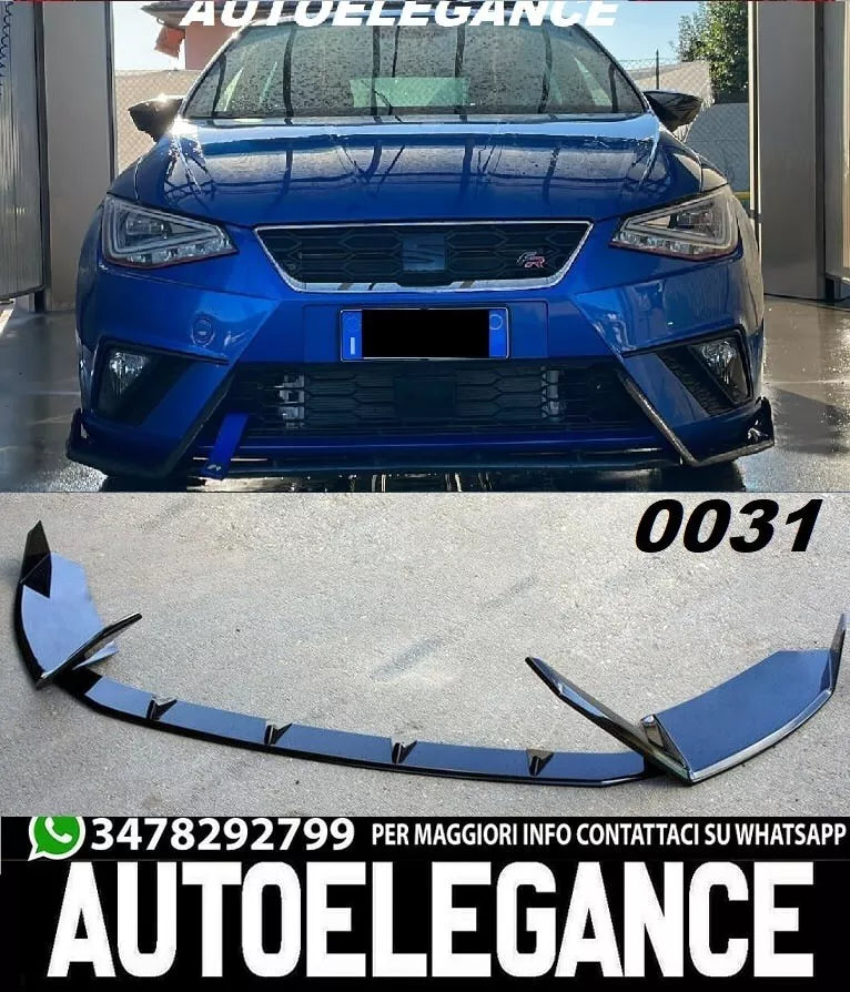 0031 SEAT IBIZA V 2017+ FR SPOILER SOTTO PARAURTI ANTERIORE ABS NERO SPLITTER
