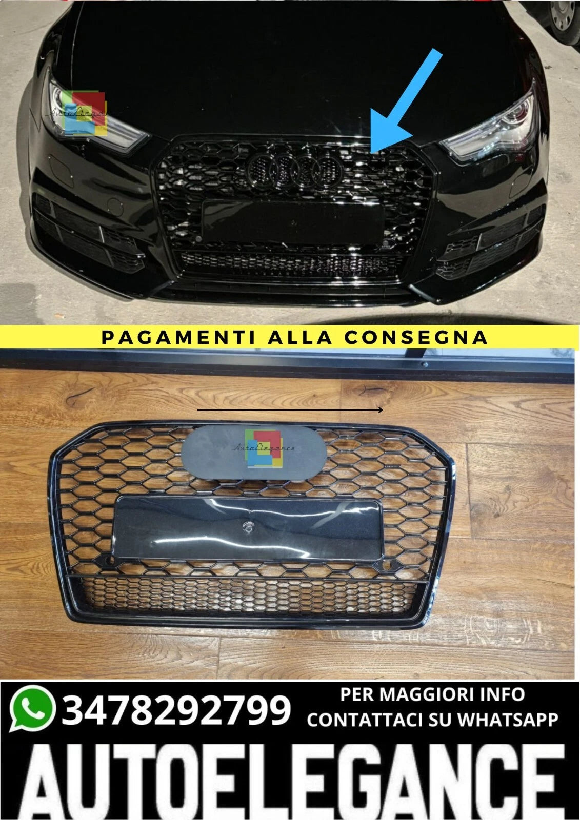 🔥ROTTA GRIGLIA LOOK RS6 ADATTO PER AUDI A6 2015-2018 🔥