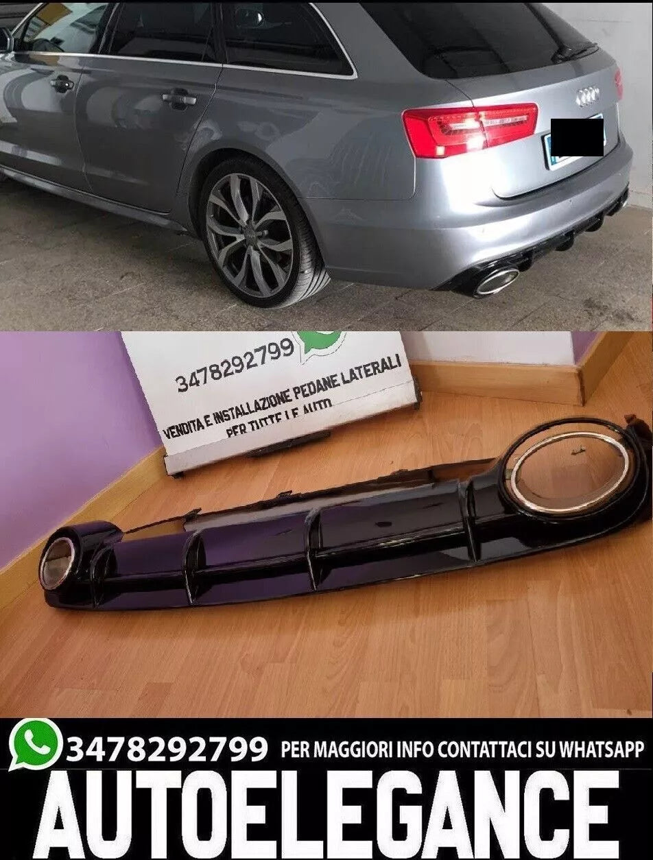 GUARDA RS6 DIFFUSORE PER AUDI A6 4G C7 2011-2014 ANTERIORE CON TERMINALI IN ACCIAIO