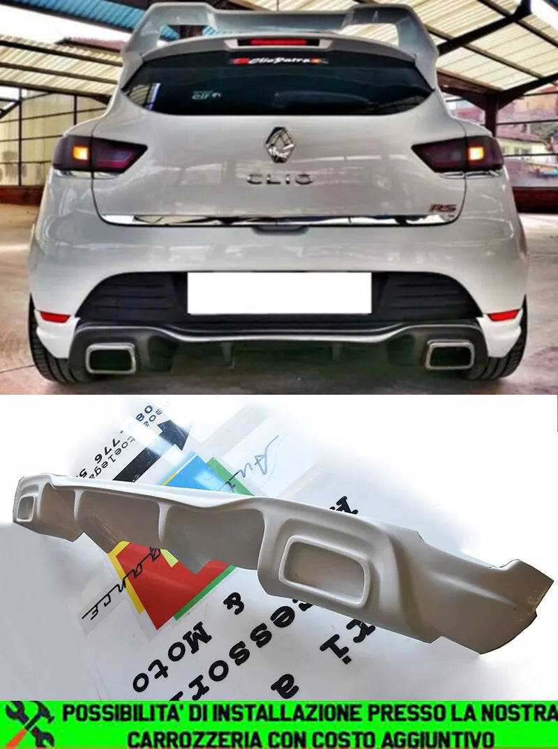 RENAULT CLIO 4 IV 2012-2019 DIFFUSORE POSTERIORE SOTTO PARAURTI .- DESIGN RS