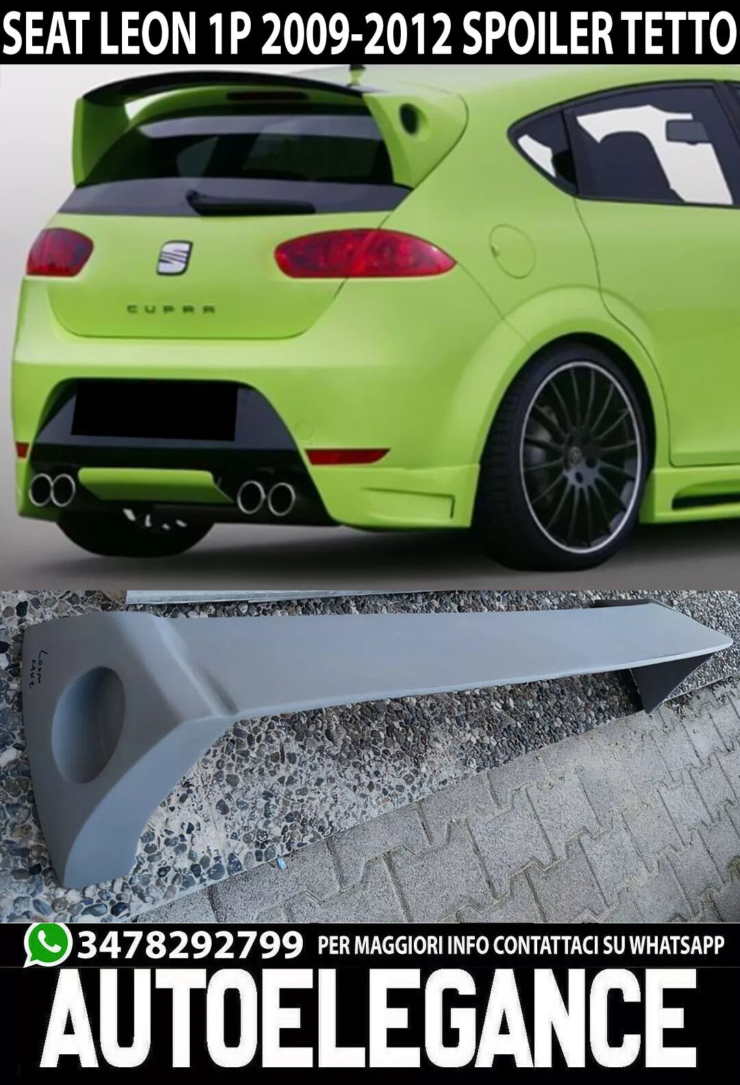 Spoiler Posteriore Sedile Leon 1P MK2 2006-2012 Restyling Sul Tetto Look JE