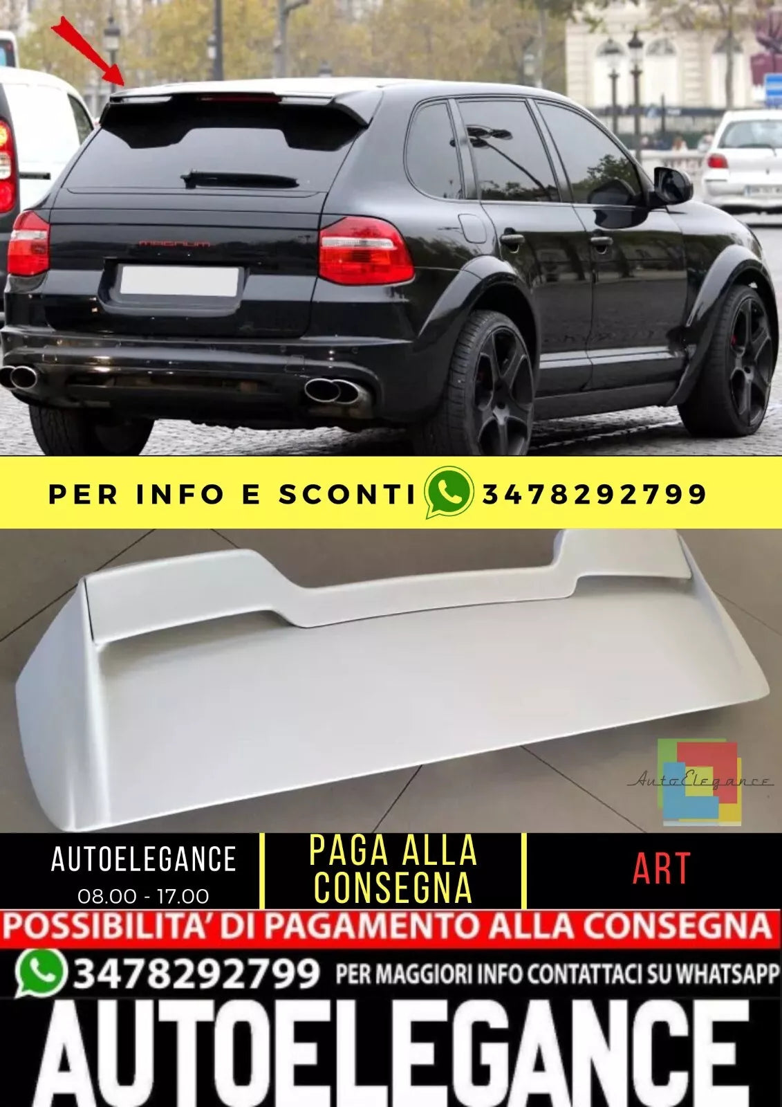 🖤KIT SPOILER ADATTO PER PORSCHE CAYENNE 955 957🖤