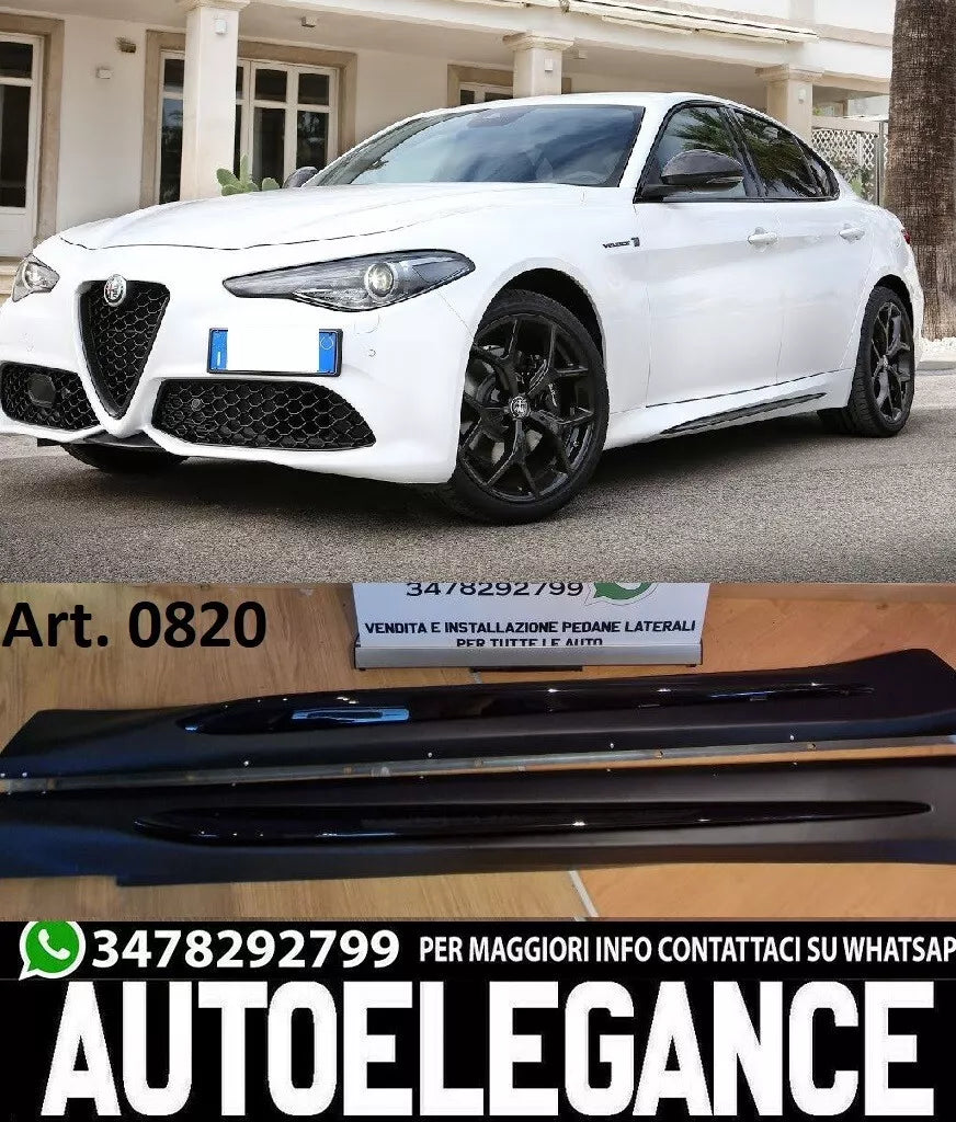 minigonne adatto per alfa romeo giulia look quadrifoglio abs sotto porta