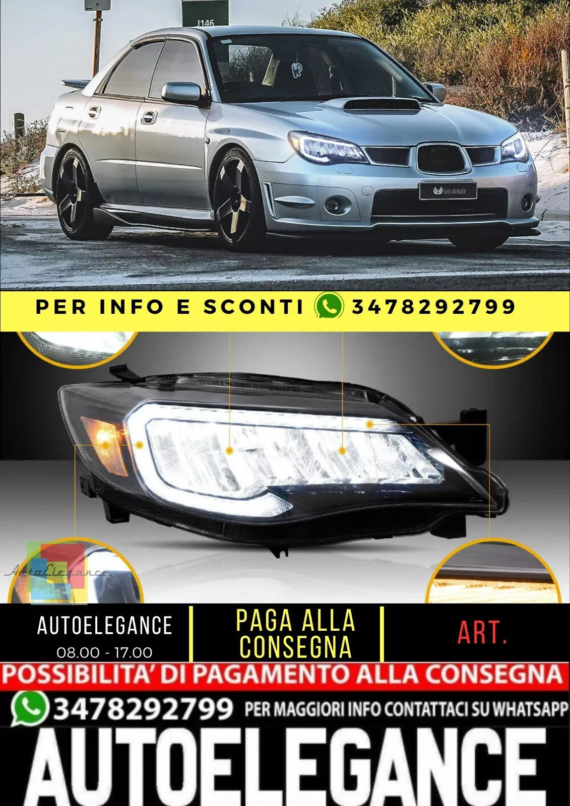 Gruppo fari Full LED compatibile con Subaru Impreza / WRX STI 2008-2014