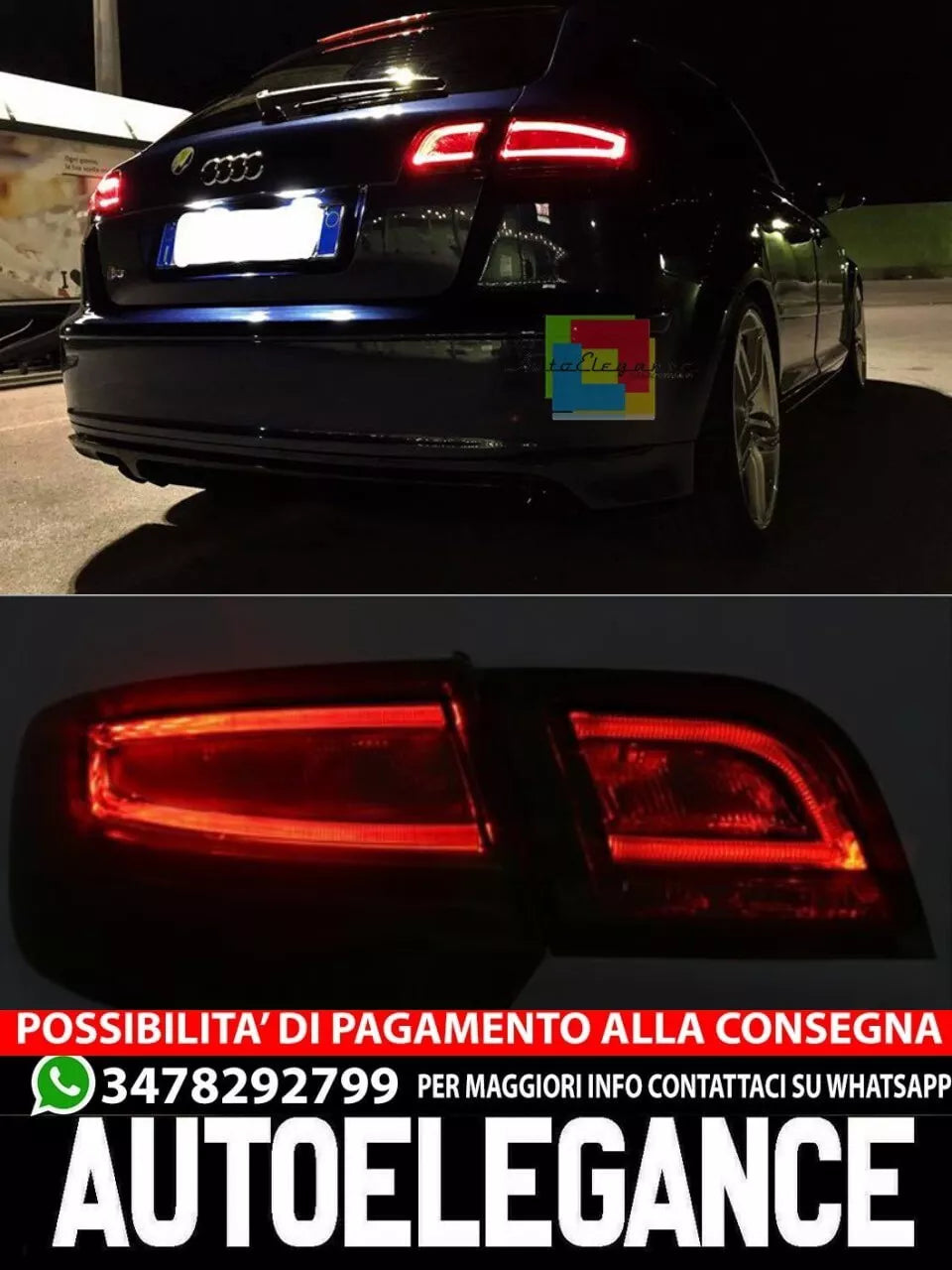 Fari posteriori led adatto per audi A3 8p restyling sportback