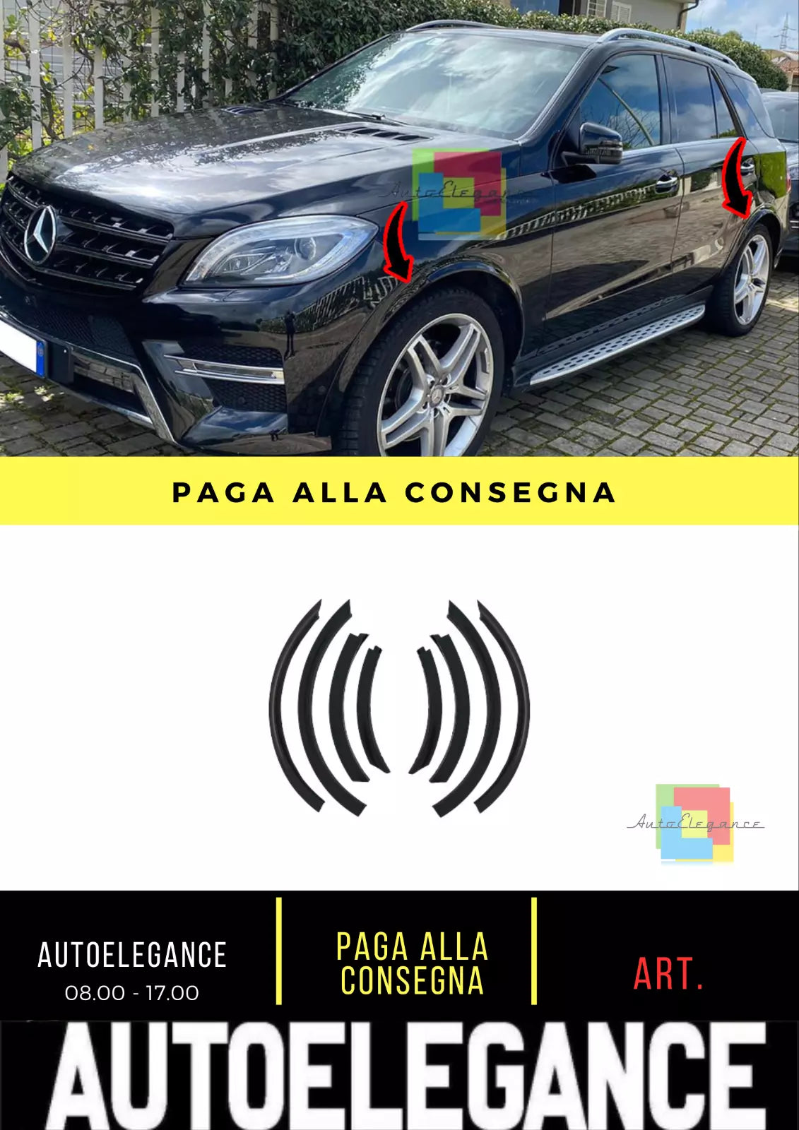 Parafango passaruota adatto per Mercedes Gle W166 SUV (2015-2018 )