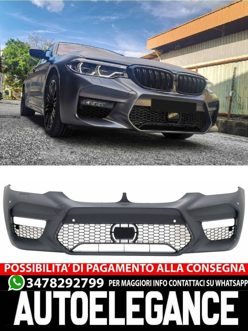 Paraurti anteriore Adatto per BMW Serie 5 G30 G31 (2017-2019) M5 Sport Design