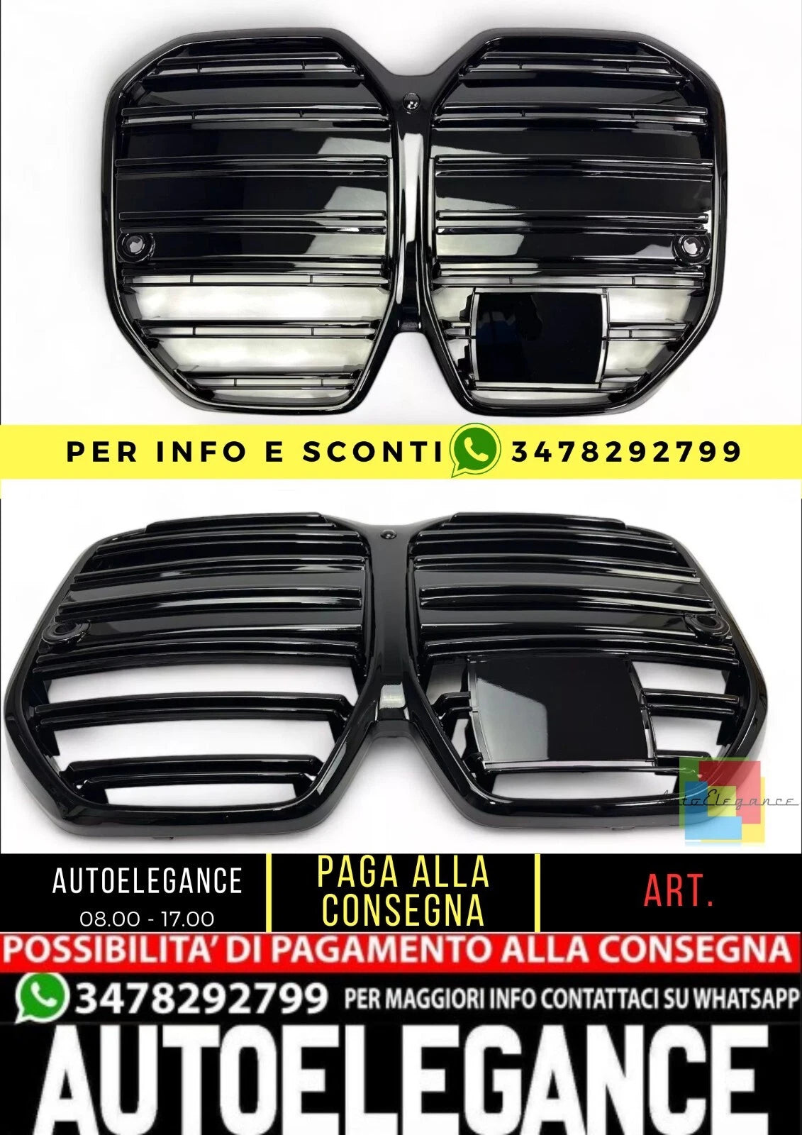 Borsa sportiva con griglia nera lucida adatta per BMW Serie i4 G26i Gran Coupe