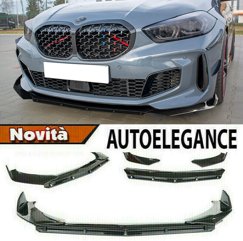 BMW SERIE 1 F40 LAMA SOTTO PARAURTI ANTERIORE IN ABS LOOK RS NERO SPLITTER -