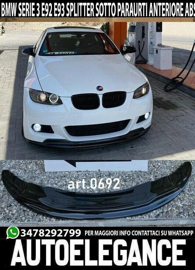 BMW SERIE 3 E92 E93 SPOILER ANTERIORE SOTTOPARAURTI M SPORT SPLITTER ABS NERO