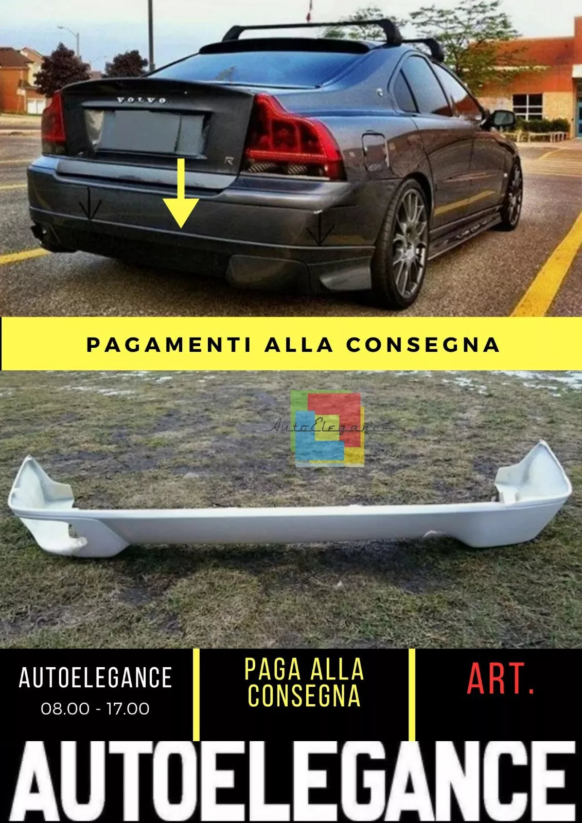 VOLVO S60 2002 - 2005 - Hinterer Rock / Rock / Lippe - R DESIGN Look Neu