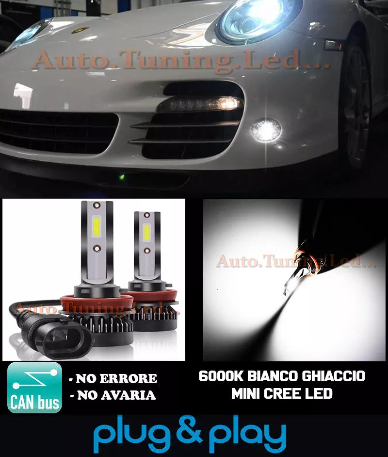 PORSCHE 911 997 LAMPADE FENDINEBBIA LED CAMBUS BIANCO GHIACCIO 8000LM