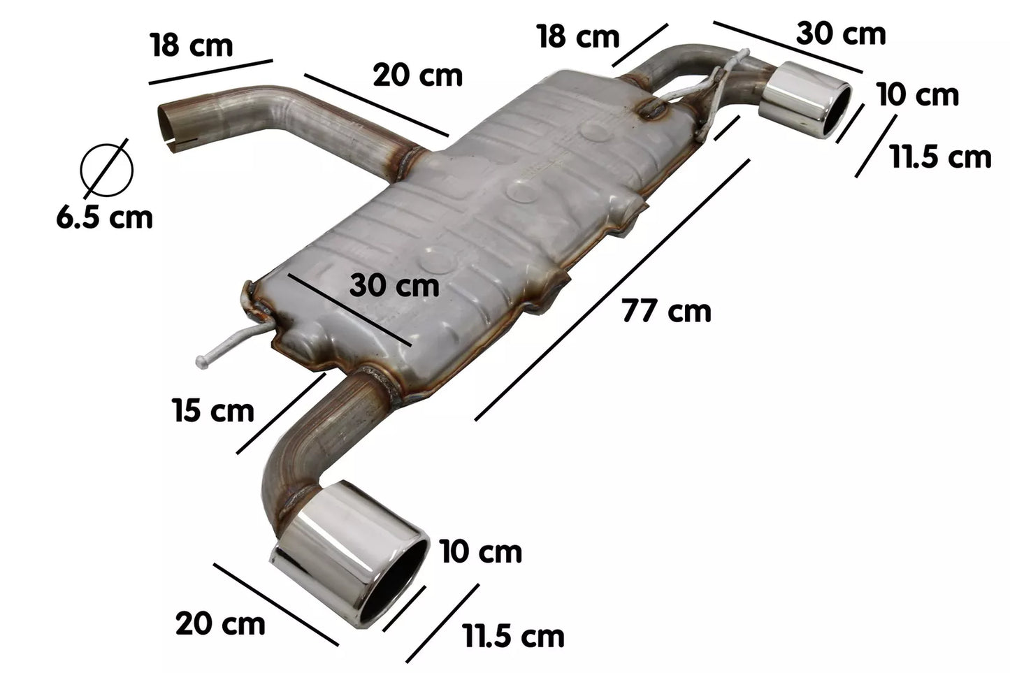 Impianto di scarico per VW Scirocco 08+ Doppi tubi di scarico Design R