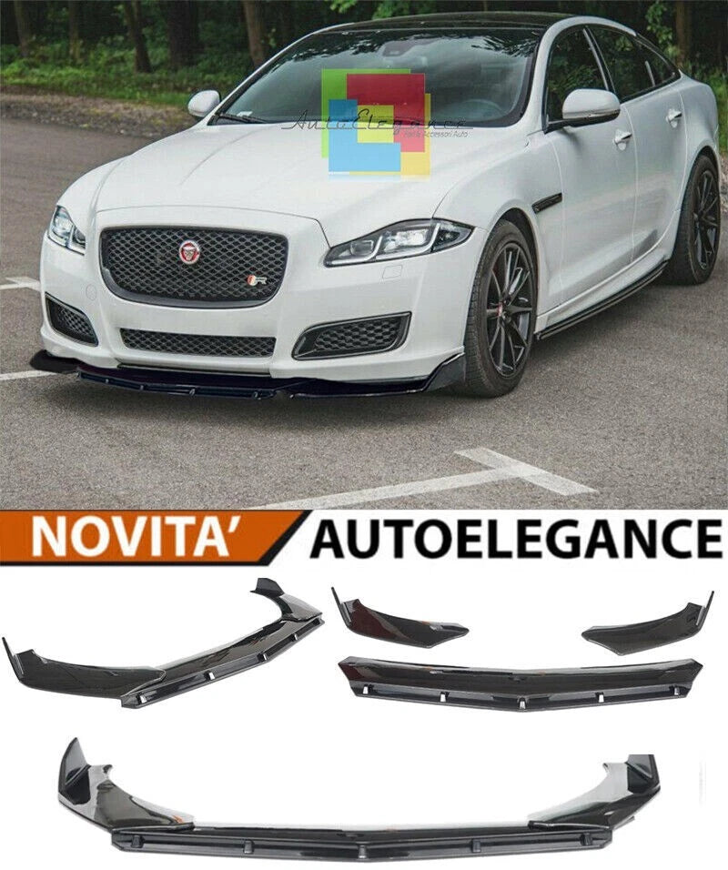 JAGUAR XJ X351 PARE-CHOCS AVANT SPLITTER NOIR BRILLANT RS LOOK - 3P -