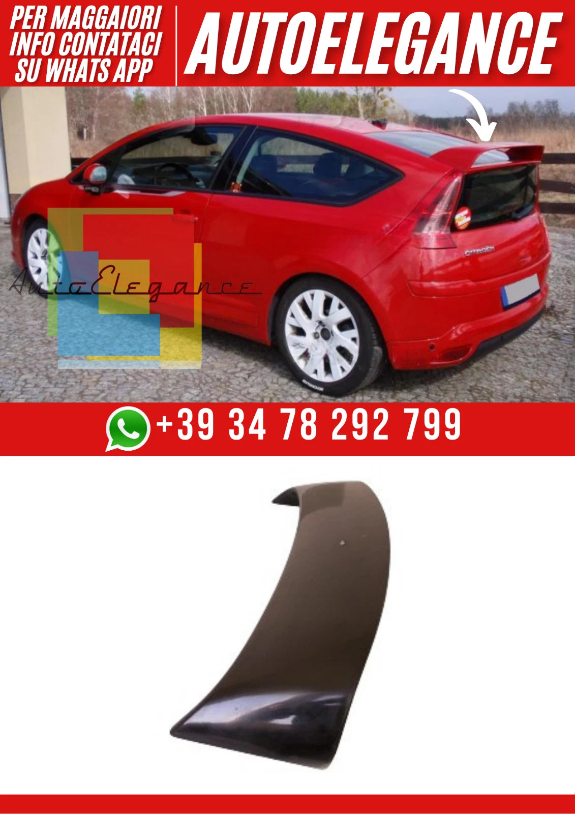 ❤️Spoiler tetto sportivo compatibile con Citroën C4 coupé 3 porte❤️