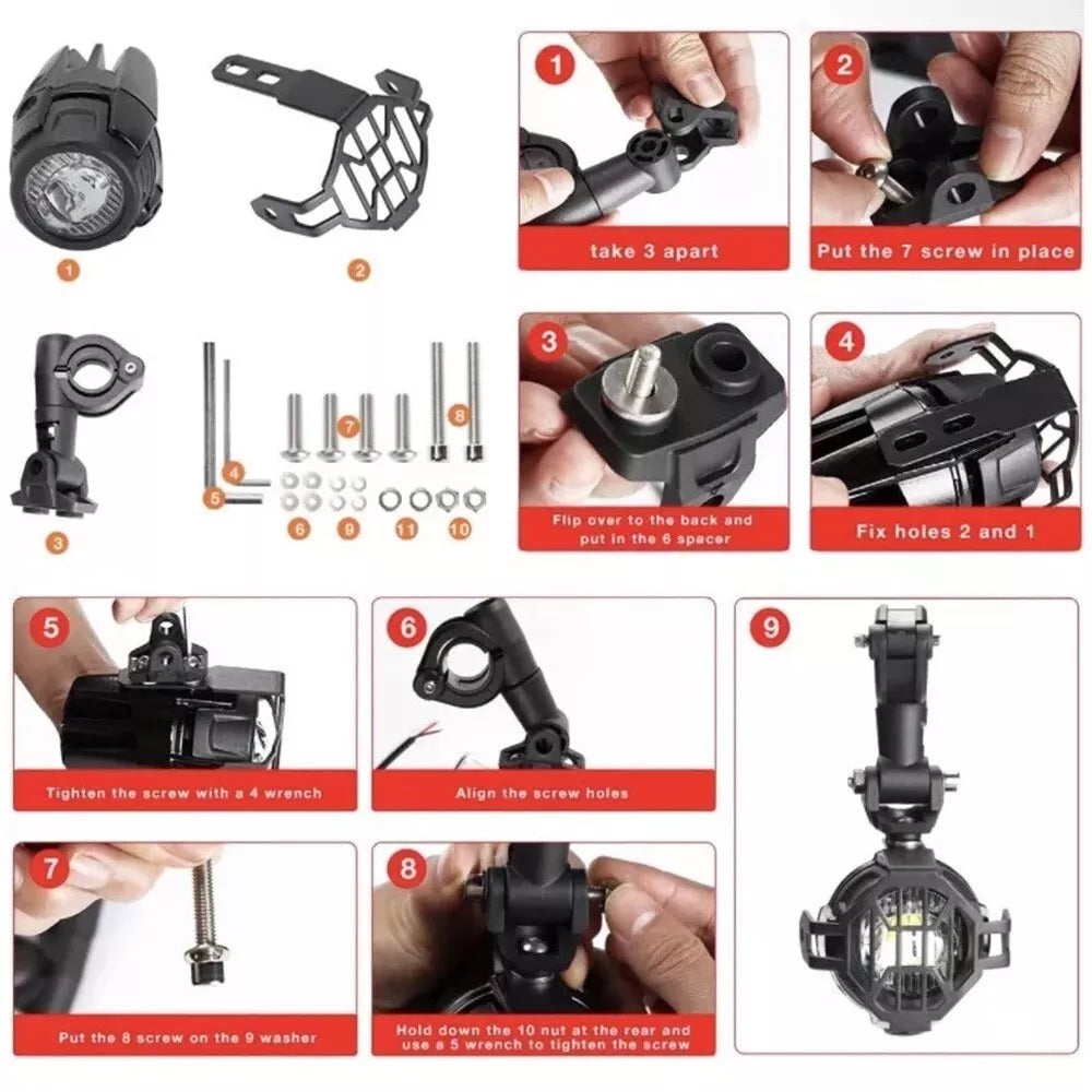 🔥Coppia Faretti LED 40W – BMW GS1200 LC / ADV – F800 / F700🔥