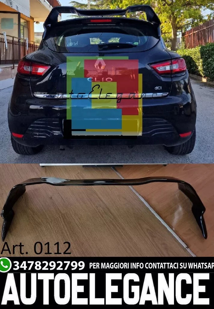 0112 RENAULT CLIO 4 MKIV 2012-2019 SPOILER POSTERIORE TETTO LOOK SPORTIVO RS