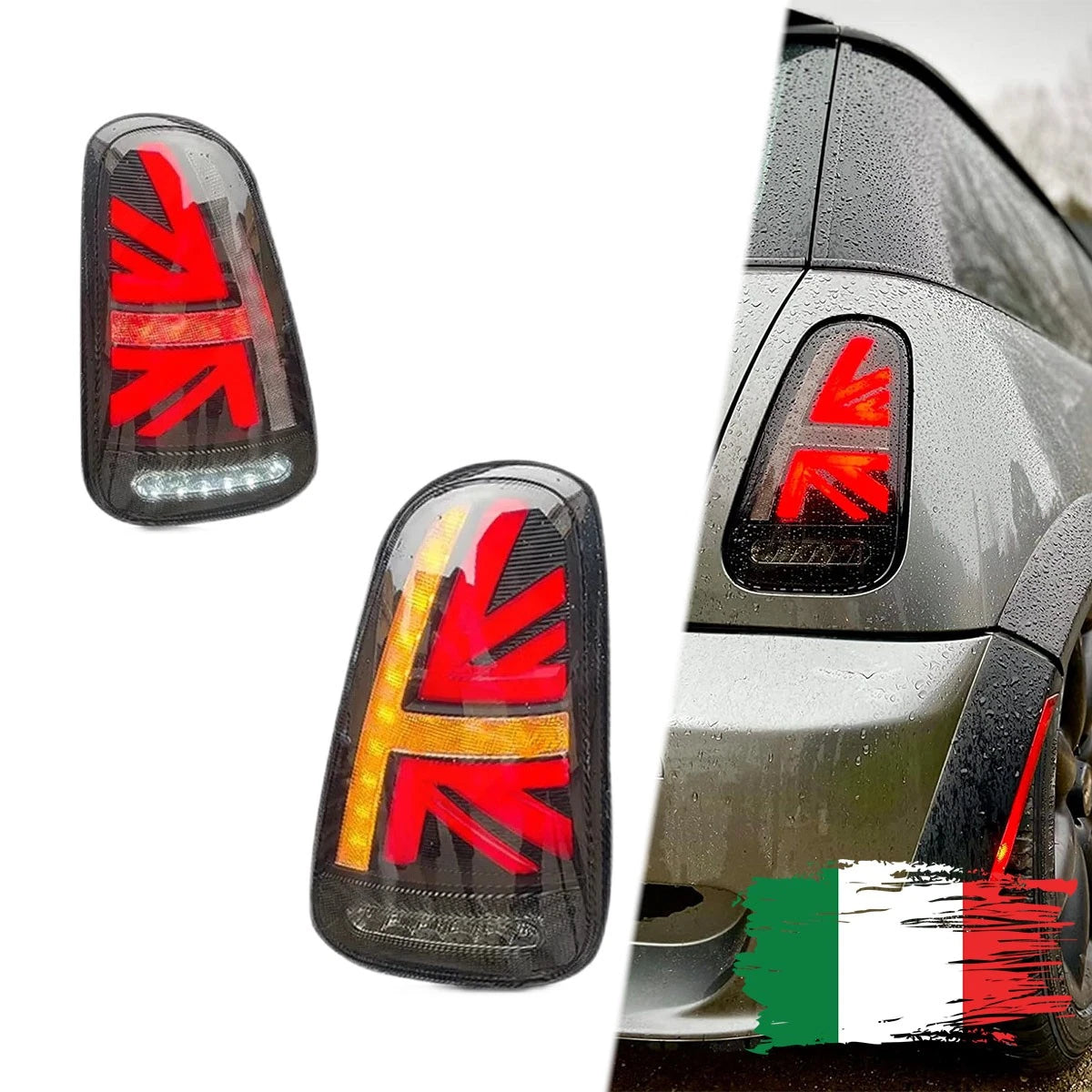 🔥E9 – Coppia Fanali Posteriori LED Neri – Mini Cooper R50 / R52 / R53🔥