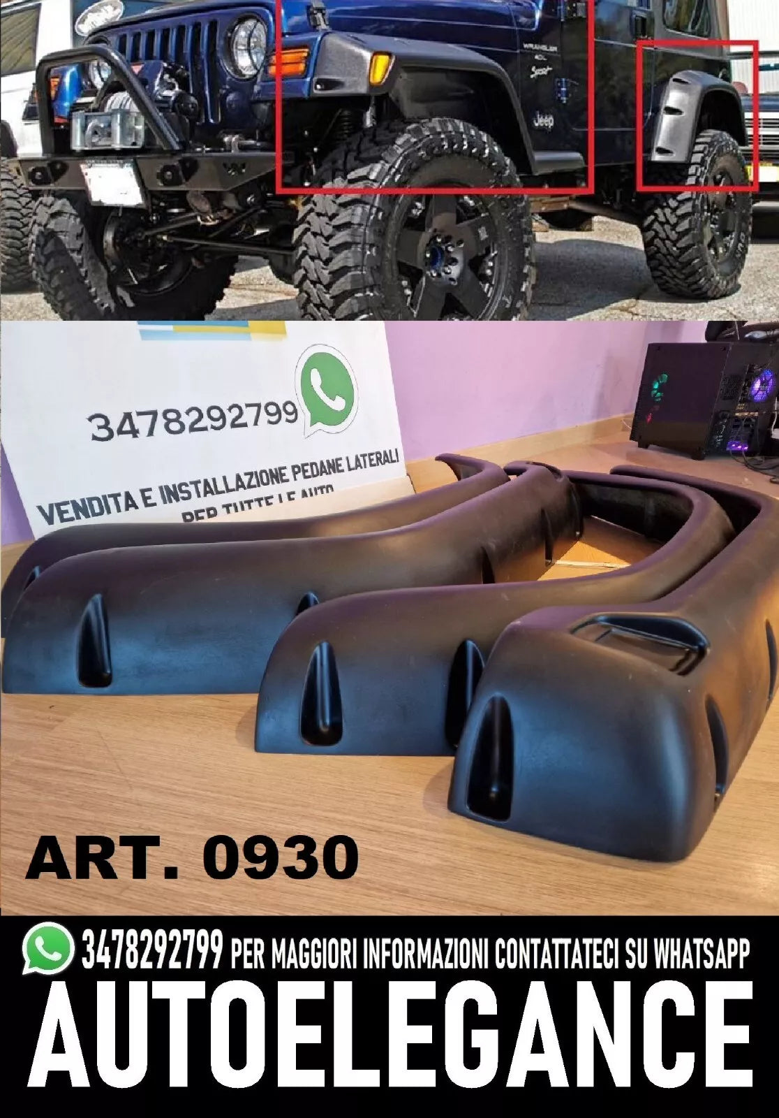 PARAFANGHI PASSARUOTA ALLARGATI PER JEEP WRANGLER TJ 1996-2006 - NERO OPACO