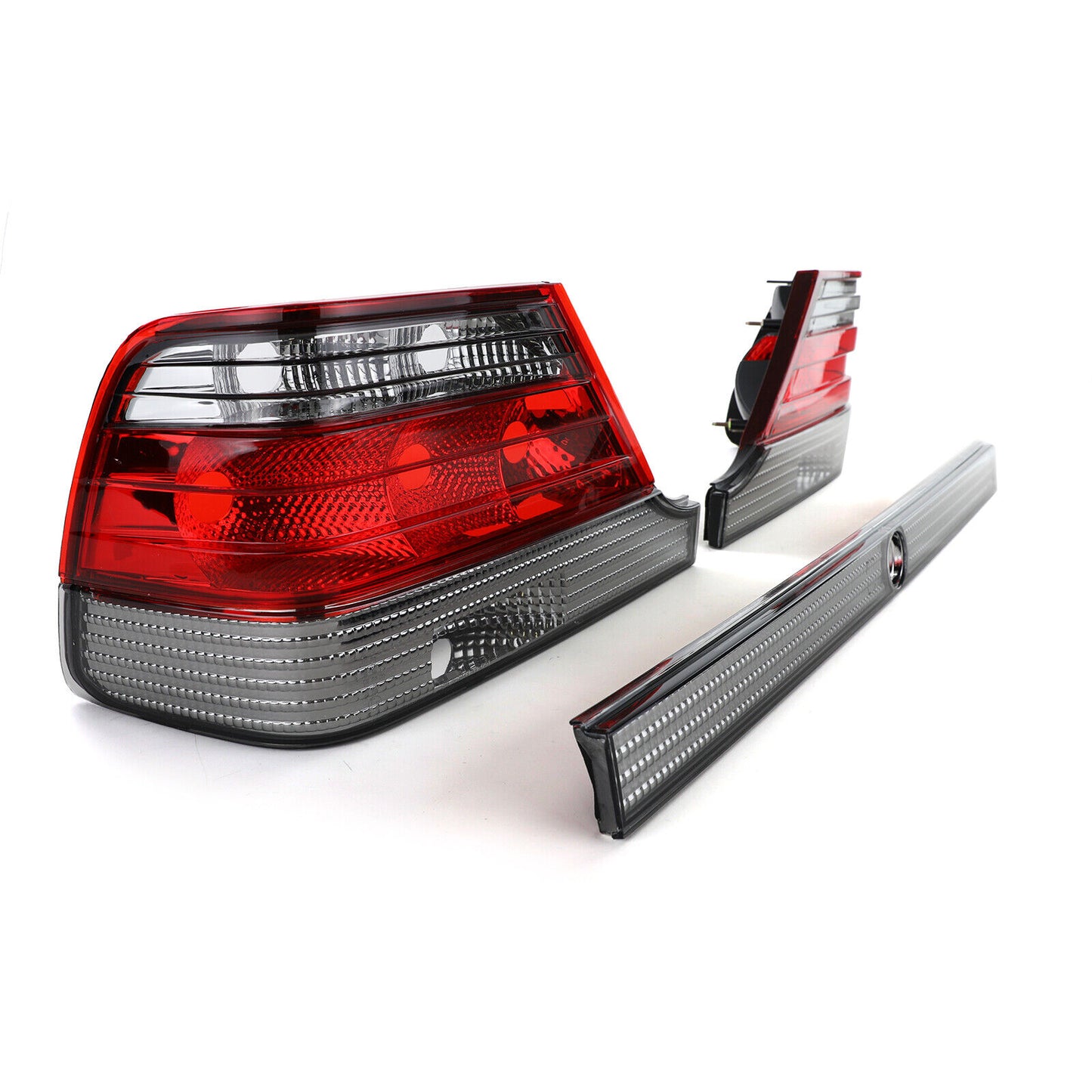 Fanali posteriori in vetro trasparente rosso/nero per Mercedes S W140 94-98