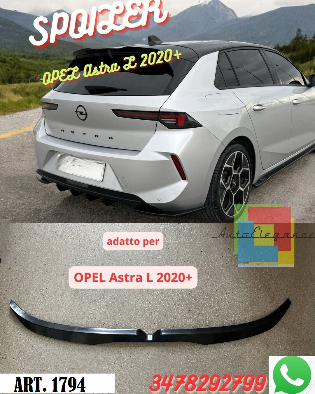 1794 ✨Spoiler sul tetto ADATTO PER OPEL Astra L 2020+✨