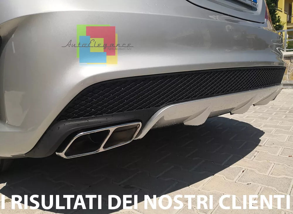 DIFFUSER for MERCEDES CLA W117 C117 REAR IN ABS + CHROME TERMINALS AMG LOOK A45
