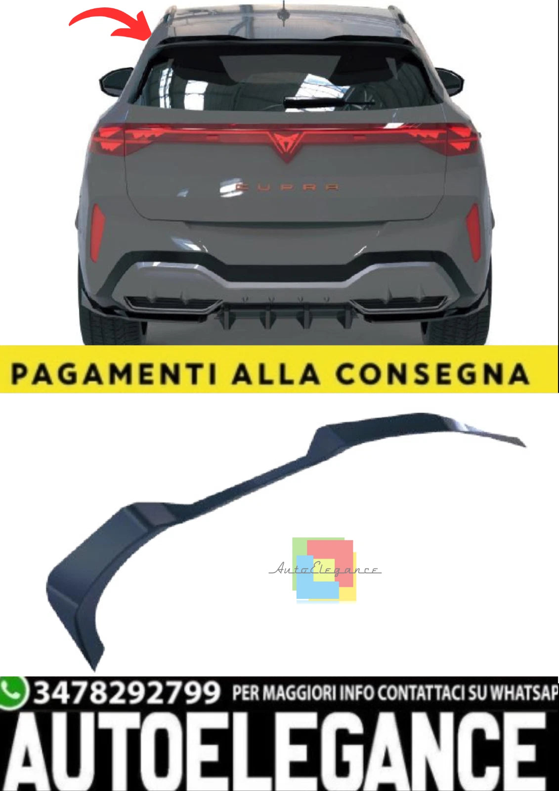 💫Spoiler Posteriore per CUPRA Terramar (2024+) – Nero Lucido💫