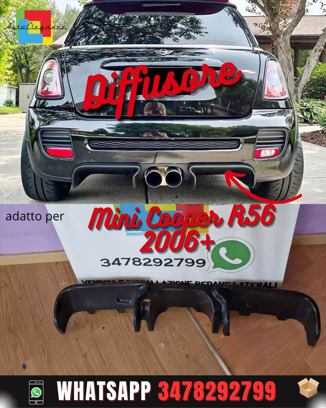 DIFFUSEUR Mini Cooper R56 2006+ S Diffuseur JCW GP2 Style