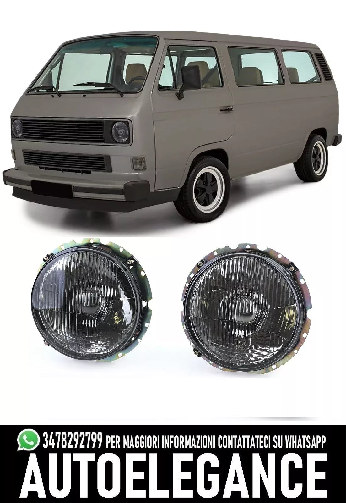 Coppia fari fume adatta per VW T2 73-79 + T3 79-92 + LT 75-85