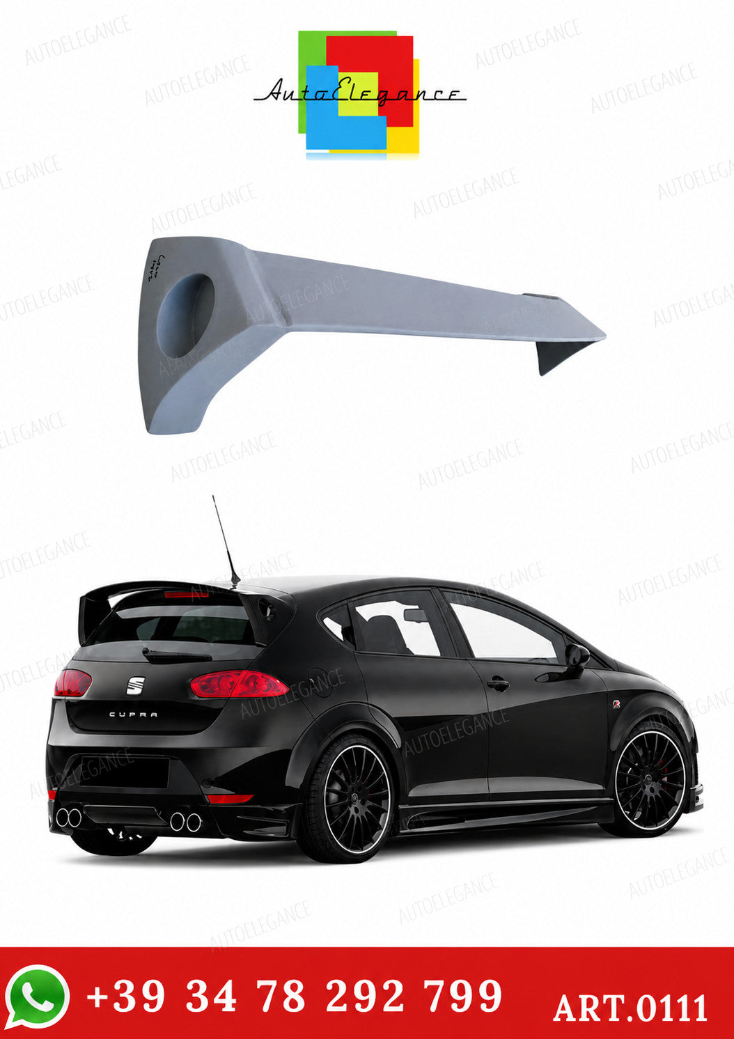 Rear Spoiler for Seat Leon 1P MK2 2006-2012 Facelift Roof Look JE