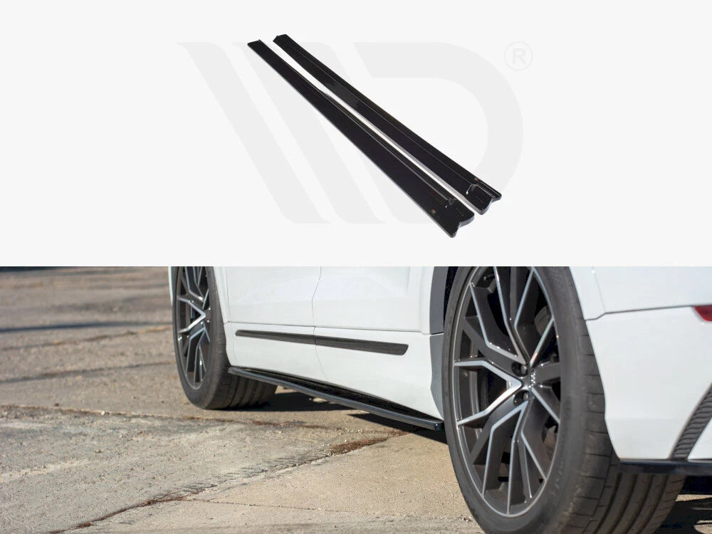 💕 Sotto minigonne adatto per Audi Q8 S Line nero lucido 💕