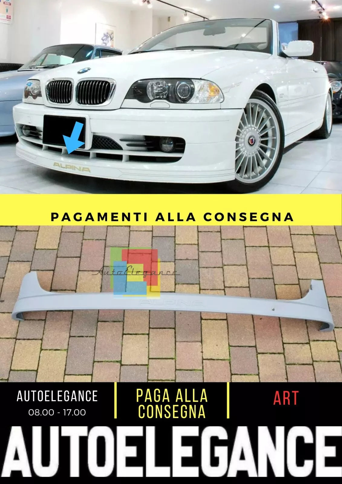 BMW E46 Coupé/Cabrio - Minigonna anteriore, spoiler, labbro - Nuovo look alpino +