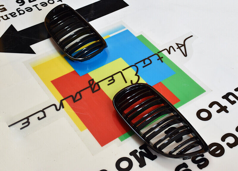 BMW 3 SERIES E92 E93 2006-2009 FRONT GRILLE DOUBLE BAND BLACK - M3 LOOK