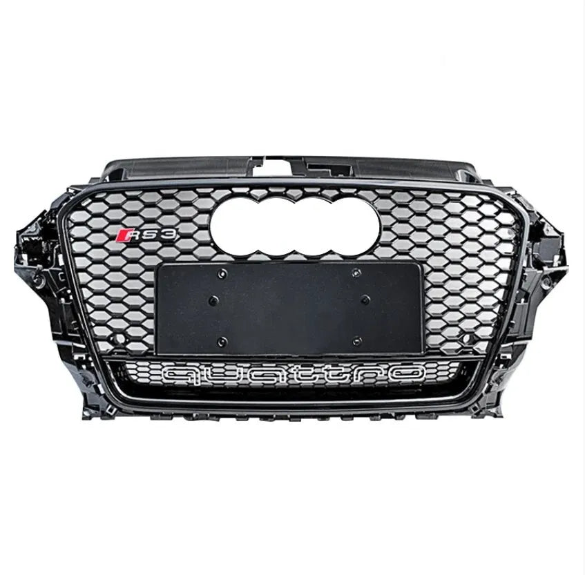 ✨Glossy Black Honeycomb Front Grille Fit For Audi RS3 Style A3 S3 8V✨