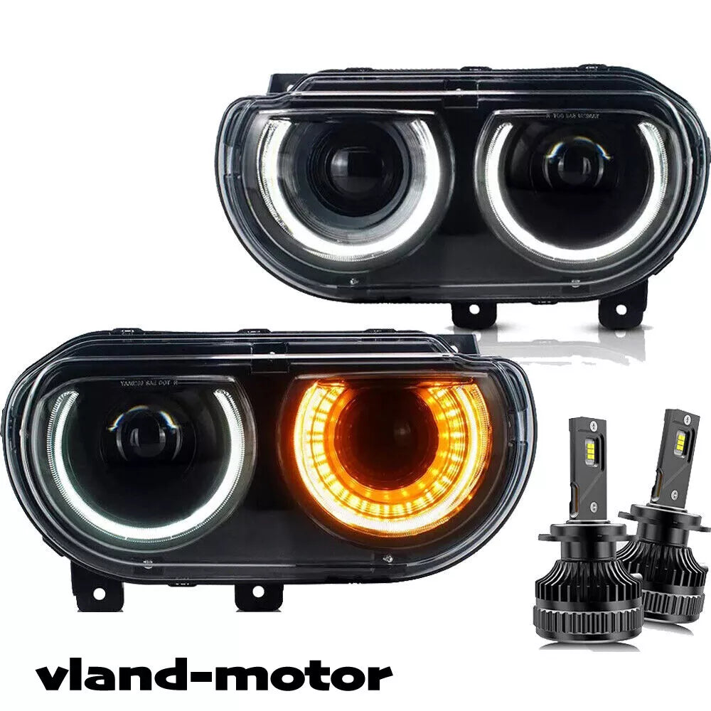 ⭐ART.2948 Fari Anteriori a LED + Lampadina D2S con Sequenziale Dodge Challenger⭐