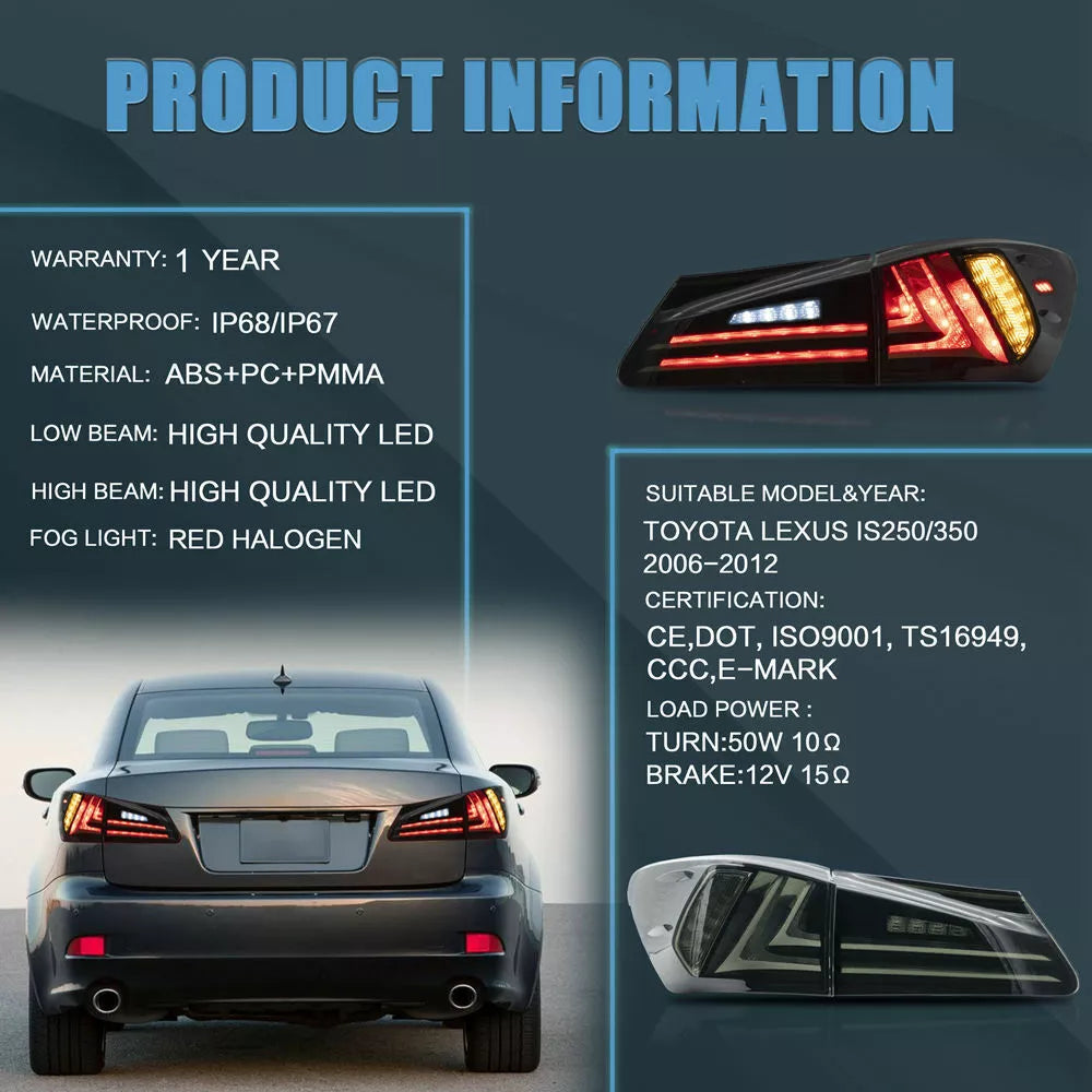 ⭐ART.2936 Kit Fari Anteriori a LED + Fanali Posteriori Fumé – Lexus IS250⭐